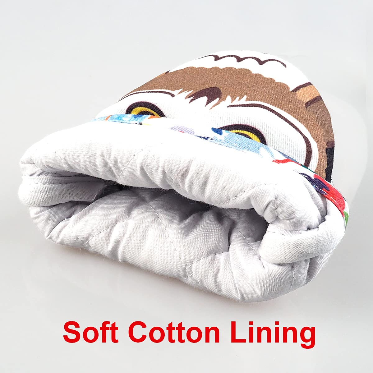 Alselo Mini Oven Mitts,2Pk - Silicone Little Kitchen Gloves, Heat Resistant With Non-Slip Grip And Soft Quilted Cotton Lining Fo