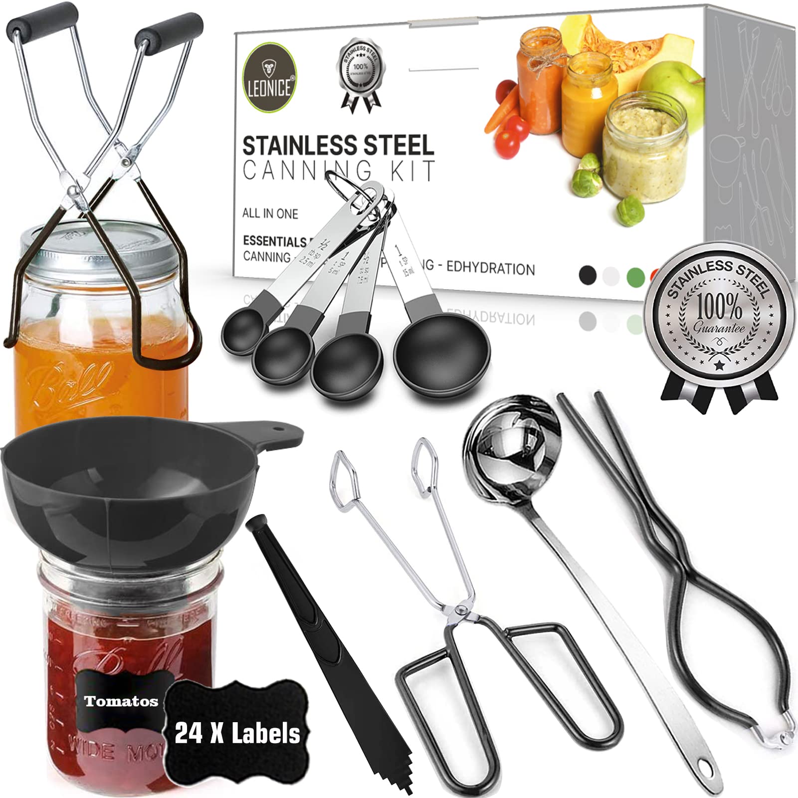 Canning Kit, Canning Supplies Starter Kit, Food Grade Stainless Steel Canning Set For Beginner,Canning Essential Tools For Water