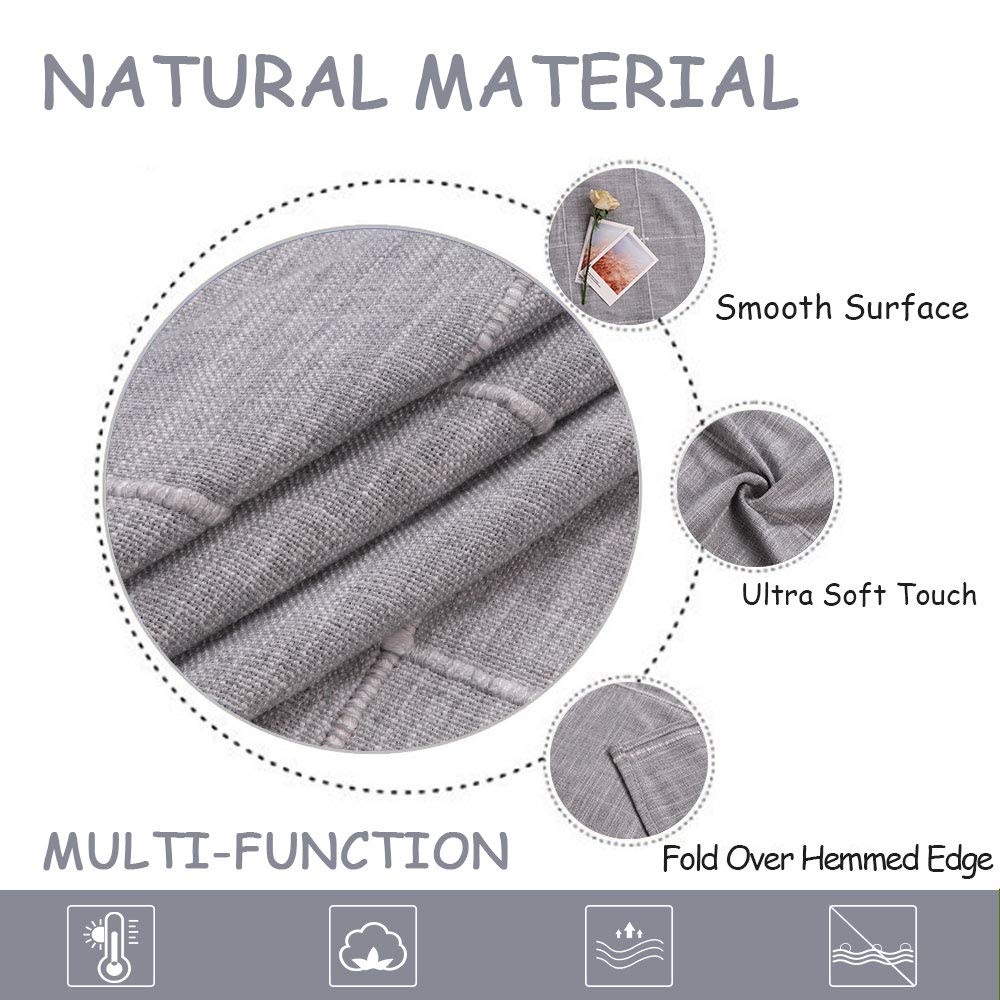 Colorbird Farmhouse Tablecloth Solid Embroidery Lattice Cotton Linen Table Cloth Fabric Wrinkle Free Washable Table Cover For Ki