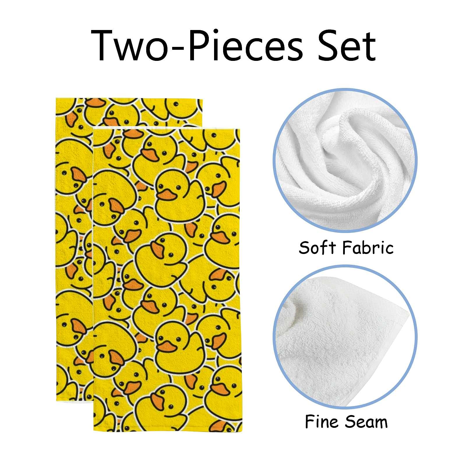 Zklzi Hand Towels 2 Pack Cartoon Cute Little Duck Yellow Towel For Bathroom Comfortable Skin-Friendly Spa Kitchen Hotel Bath Gym