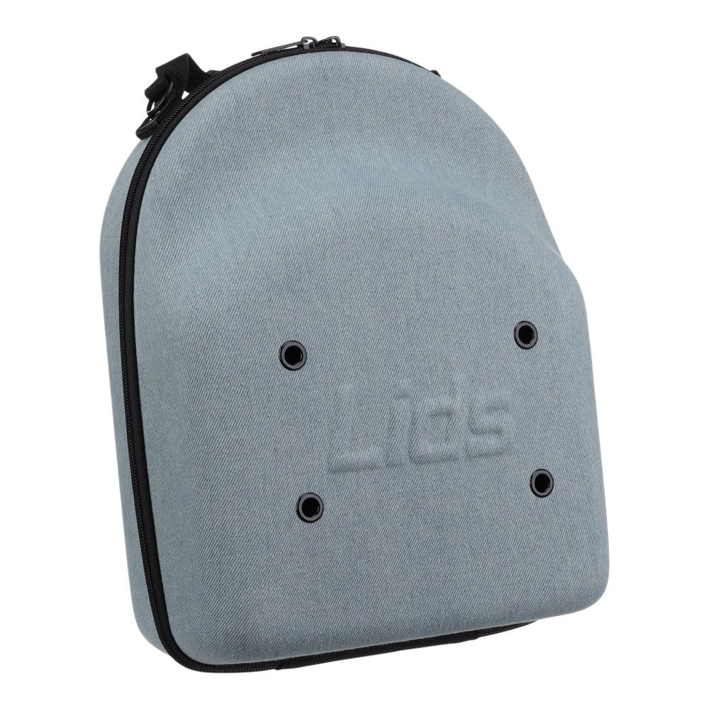 Lids Cap Luggage Container(Denim Exterior/Black Interior) - Durable Storage For Baseball Caps, Hat Organizer Holder For 6 Caps,