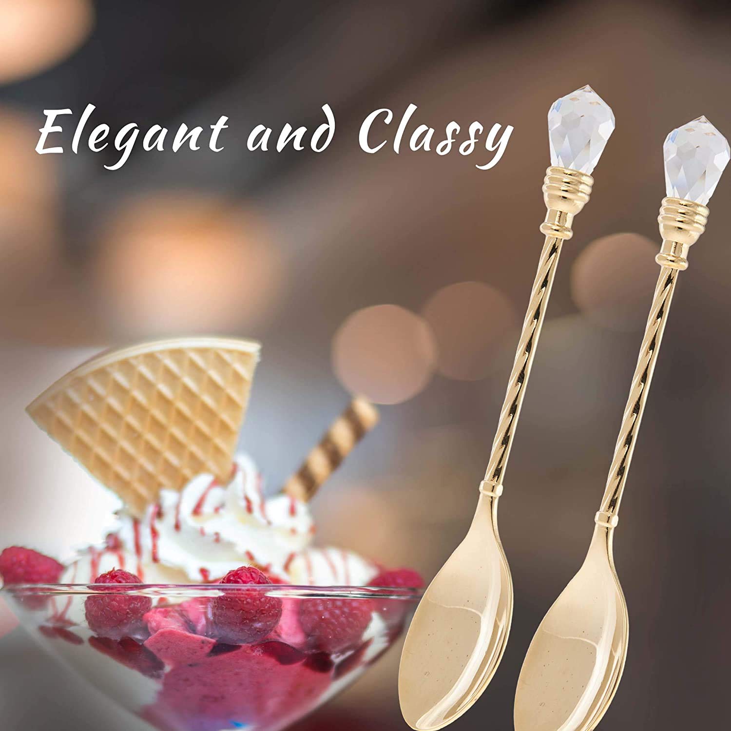 Matashi Mttspn434-4 Dessert Spoon, Set Of 4, Gold