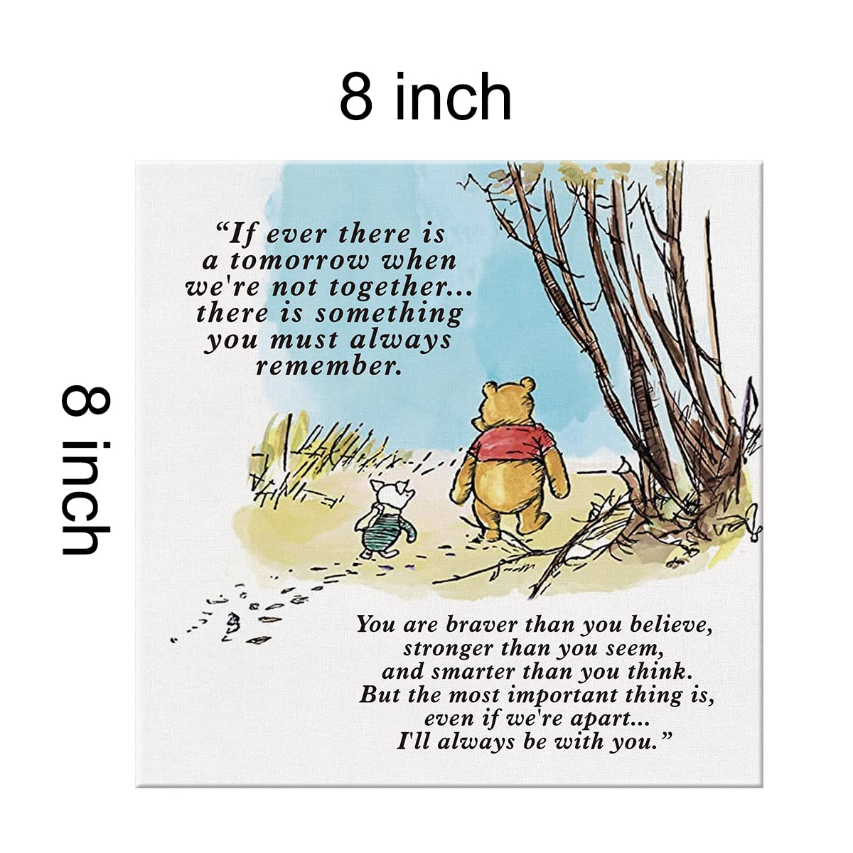Classic Winnie The Pooh Wall Art Decor If Ever There Is A Tomorrow Quote Canvas Painting Pictures Framed Print Sign Artwork Read