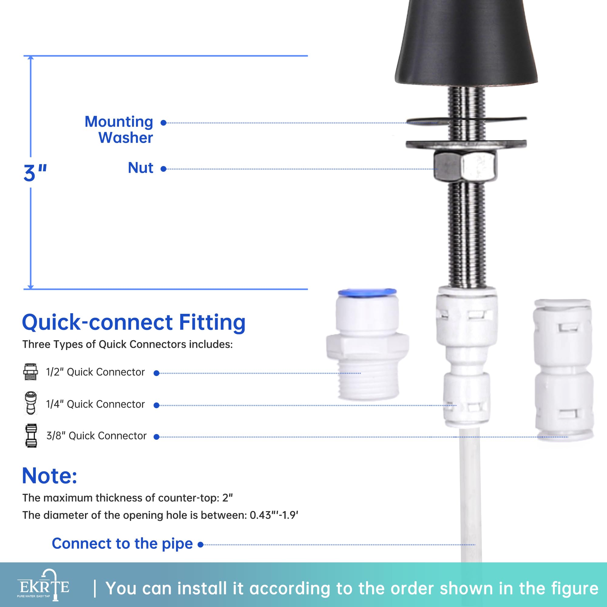 EKRTE Commercial Water Filtration Faucet Brass Drinking Water Purifier Faucet  Oil Rubbed Bronze Kitchen Bar Sink Drinking Water Purifier Faucet