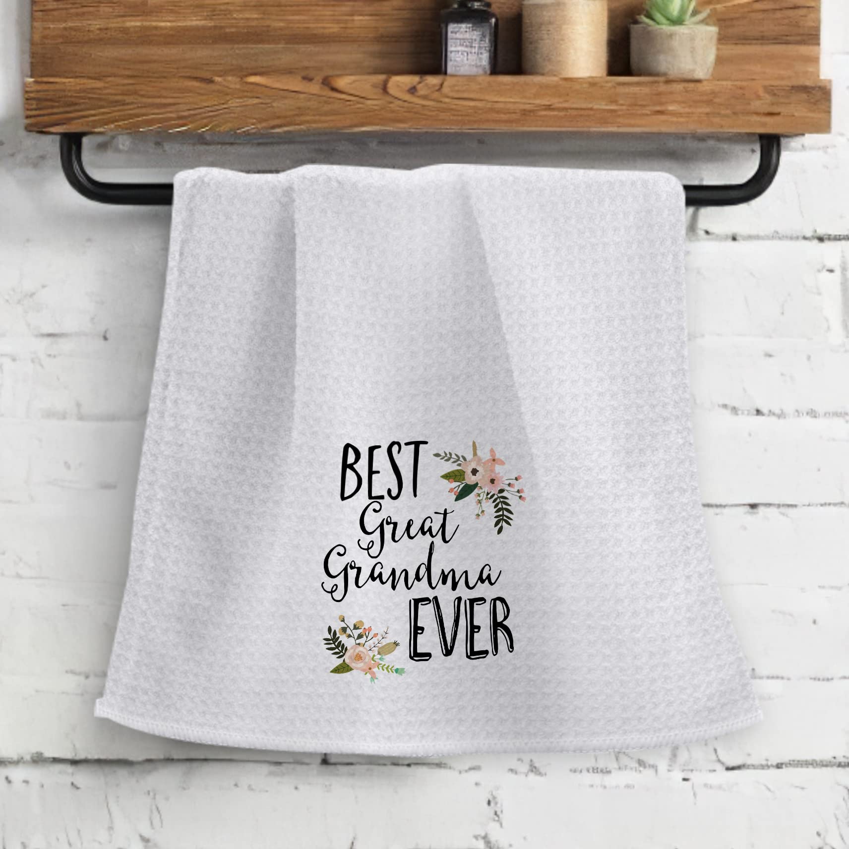 Ohsul Best Great Grandma Ever Floral Absorbent Kitchen Towels Dish Towels Dish Cloth,Grandma Mother'S Day Hand Towels Tea Towel