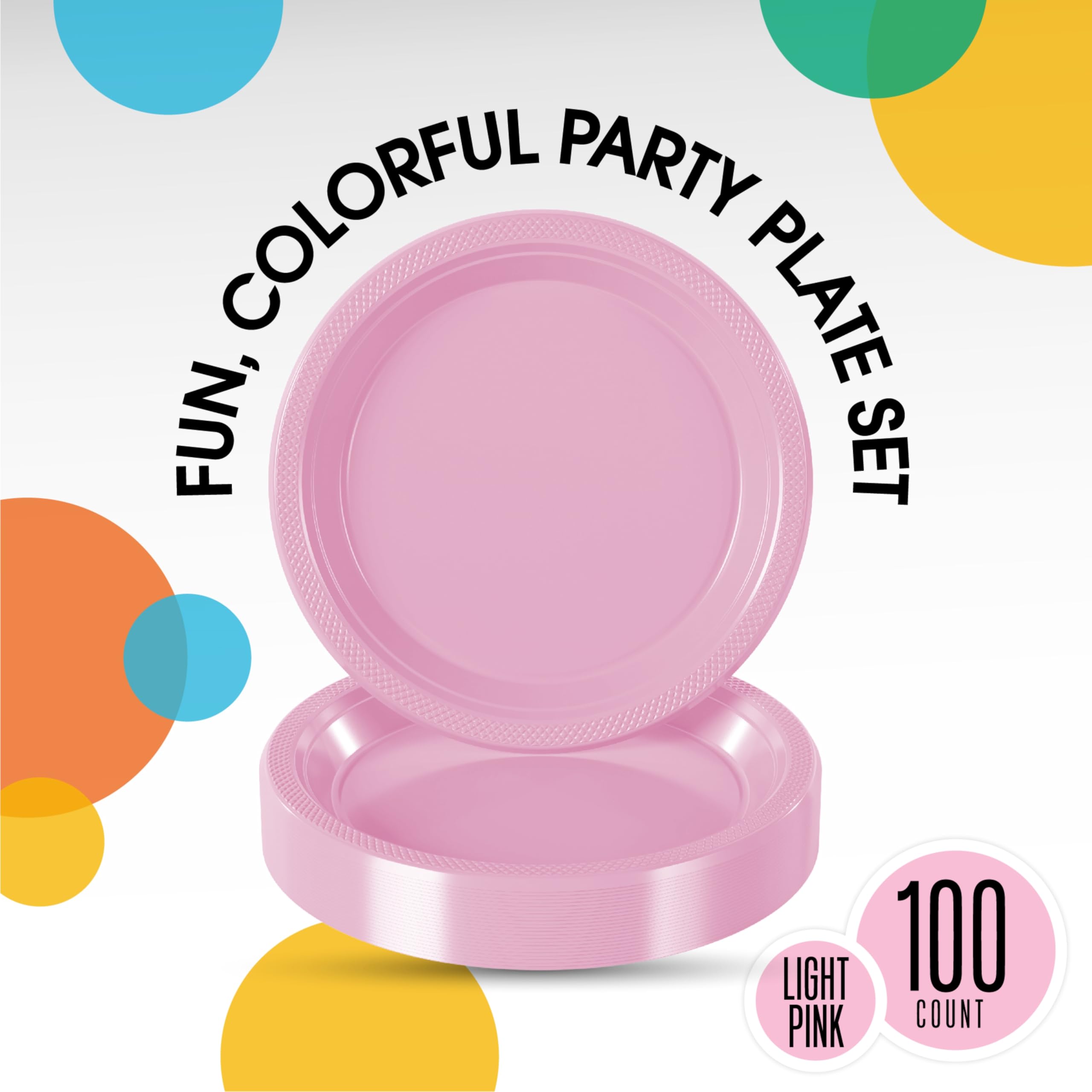 Exquisite Pink Plastic Plates For Party 7 Pink Disposable Plates For Party Supplies 100 Pcs Disposable Dinner Plate Heavy Duty