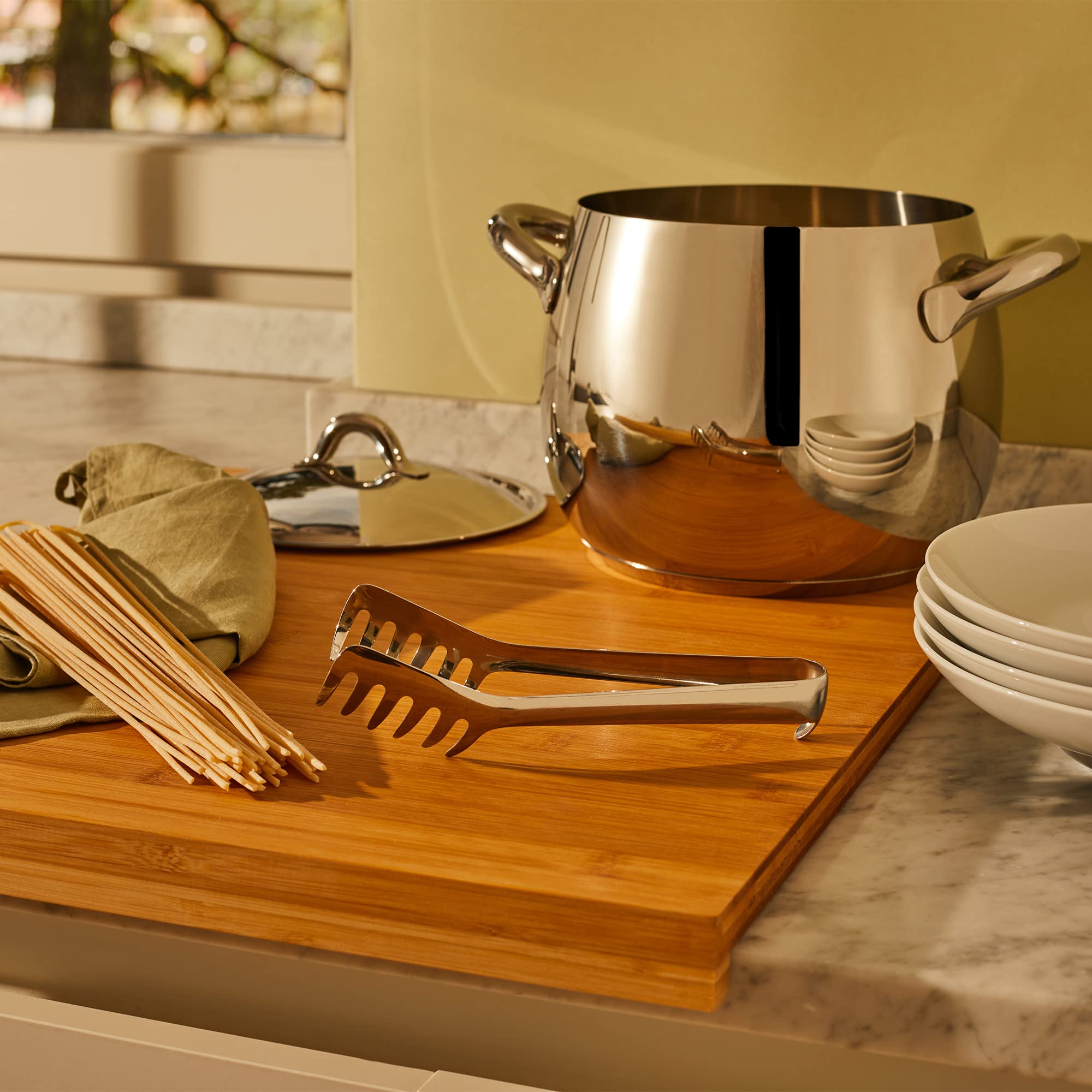 Alessi 502 - Design Kitchen Spaghetti Tongs, 18/10 Stainless Steel, Mirror Polished