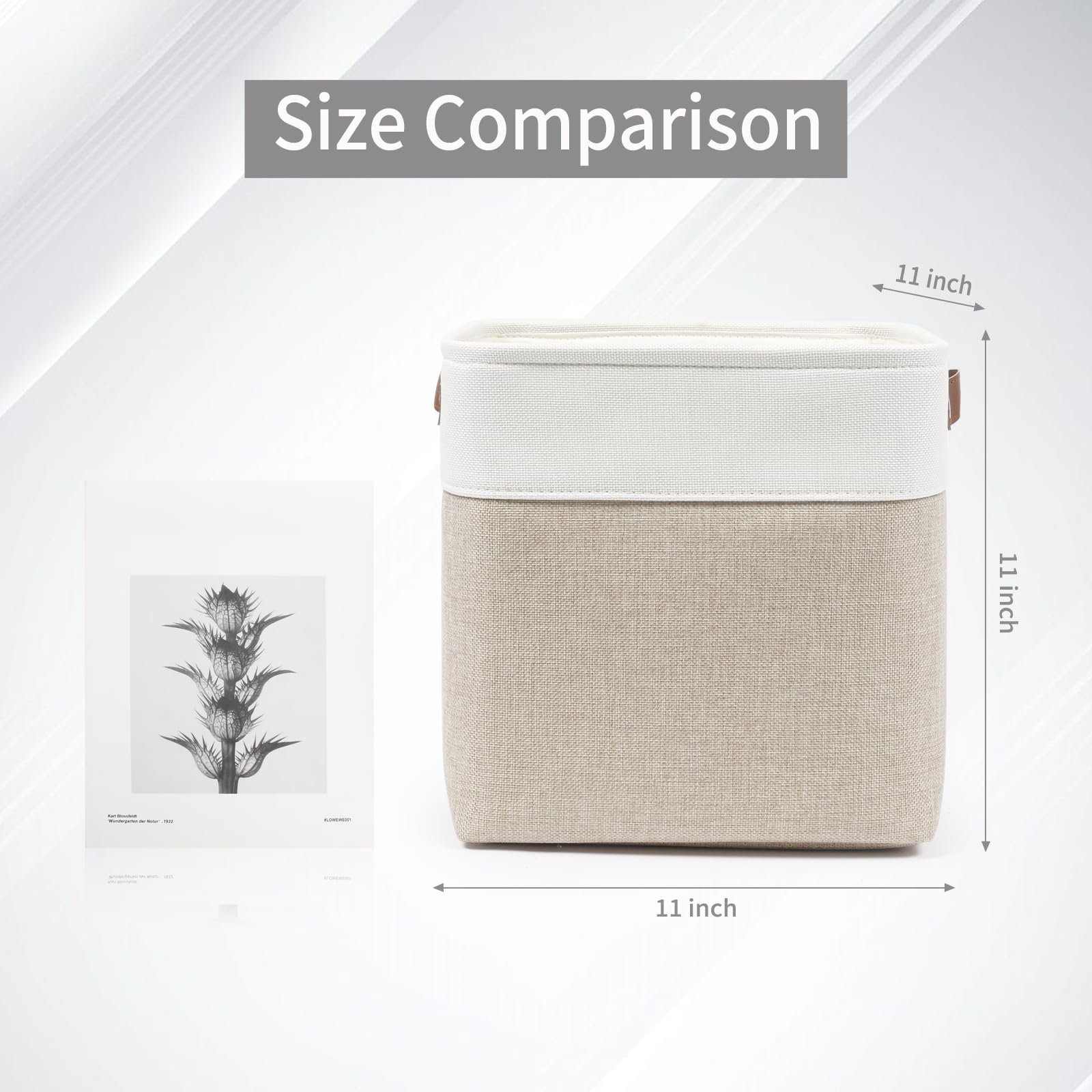 Bagnizer Collapsible Fabric Storage Cubes 11X11 Cube Storage Bins, 4 Pack Closet Baskets Box With Handles For Organizing, Shelf,