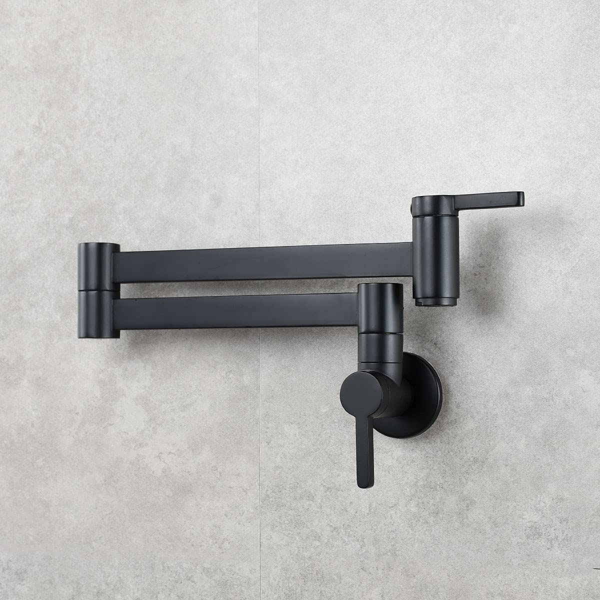 Black Pot Filler Faucet, Biveah Brass Wall Mount Two Handle Kitchen Faucet Tap For Cold Water, Klb008B