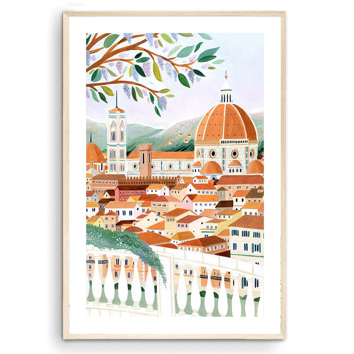Nationcog Florence Art Print, Santa Maria Del Fiore Cathedral, Italy Wall Art, Travel Gift, Travel Poster, Europe Print, Tuscany