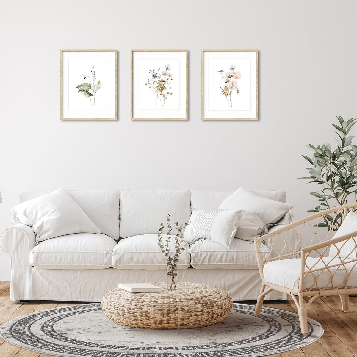 Dazzlewall Watercolor Flower Wall Decor Poster Minimalist Wildflower W ...