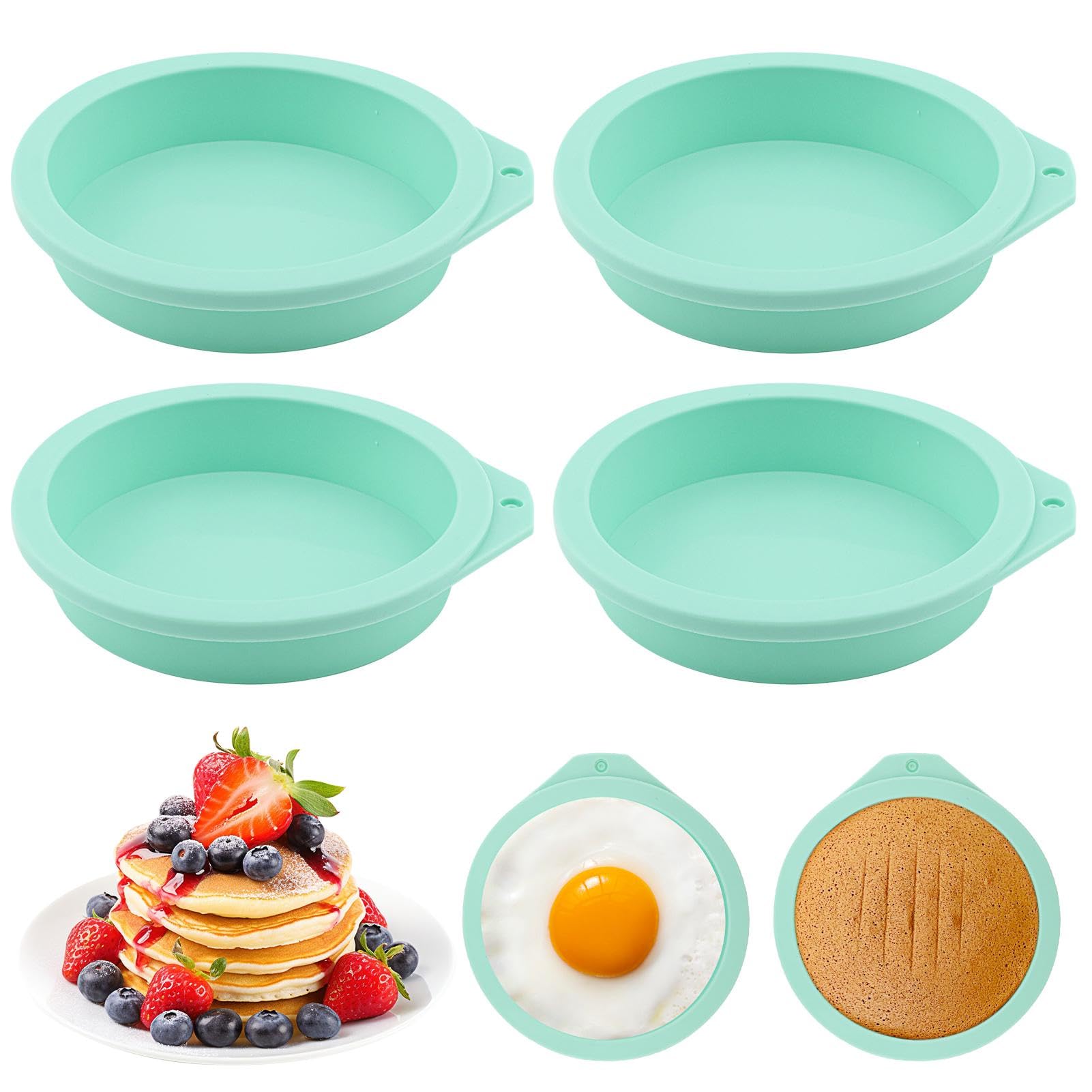 Air Fryer Egg Molds, 4 inch Silicone NonStick Silicone Egg Mold, 4 pack