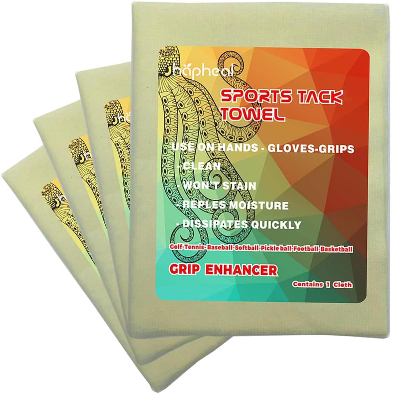 hapheal Sports Tack Towel for Golf and Tennis,Grip Enhancer for Hands