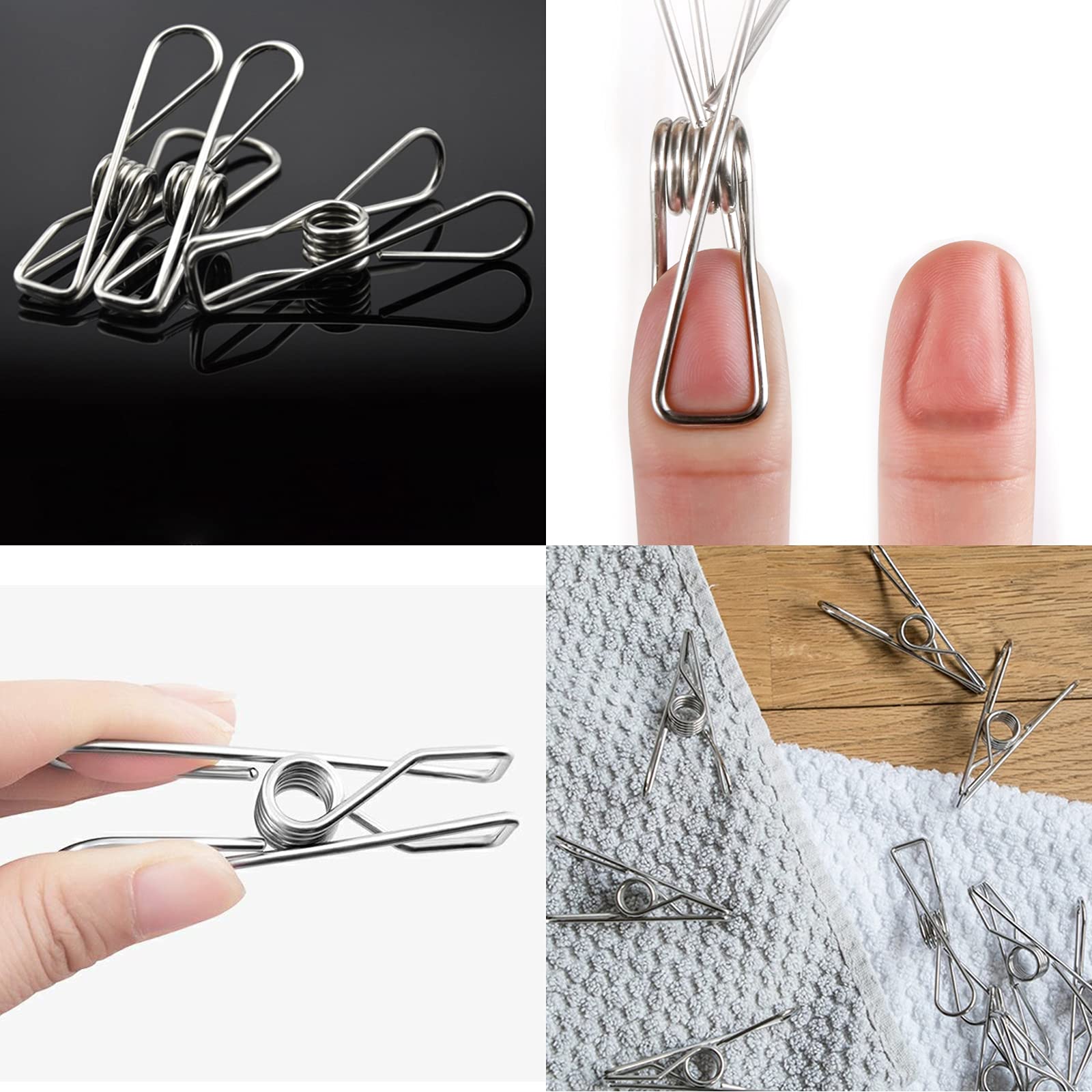 40 Pack Stainless Steel Clothes Pins, Stainless Steel Laundry Hanging Clothesline Clips Clothes Pegs For Washing Line Clothes Pe