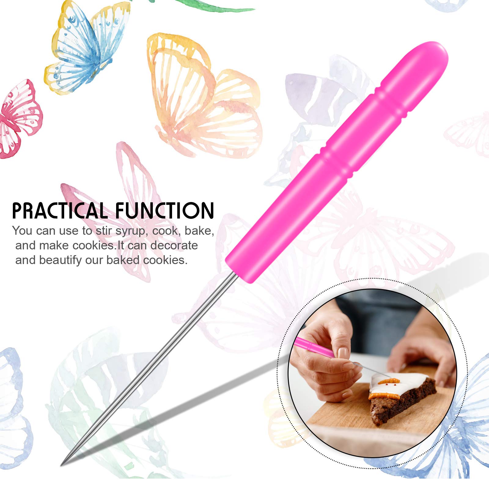 8 Pieces Butterfly Cookie Cutter Set Stainless Steel Metal Biscuit Cutter Mould And 6 Pieces Sugar Stirring Pins For Sandwich Ch