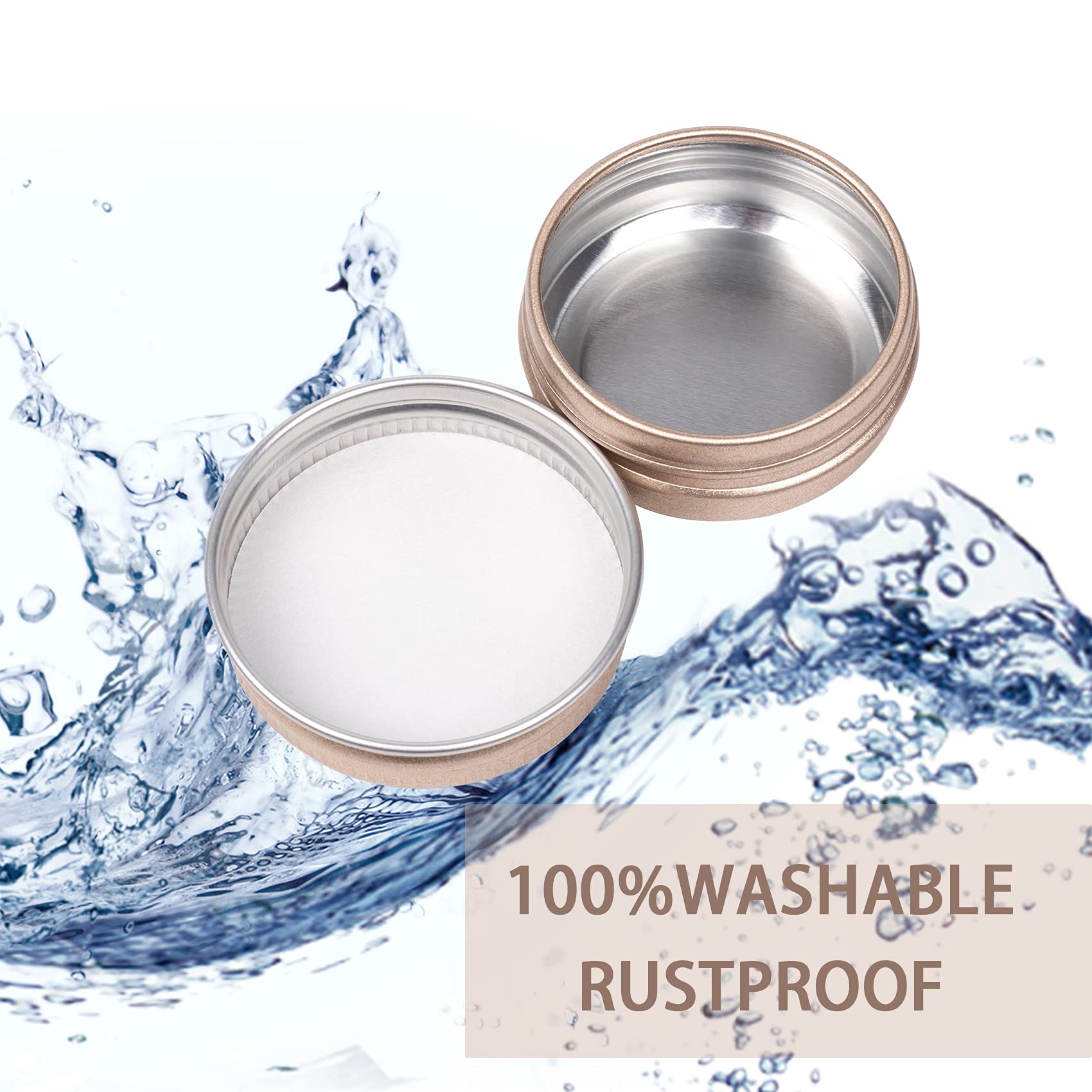 0.5 Oz Screw Top Aluminum Tin Jar With Screw Lid And Blank Labels (Champange - Pack Of 32)