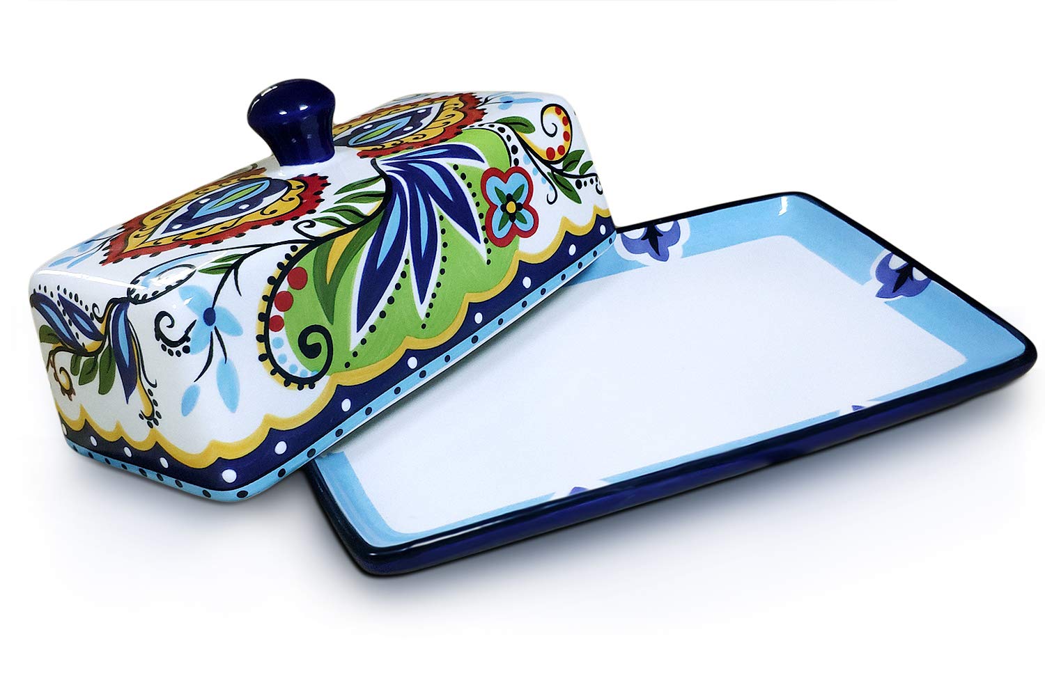 Butter Dishes With Covers, For Serving Tray Cheese, Dessert, Fruit And More Appetizer Plates (Hand Drawn)