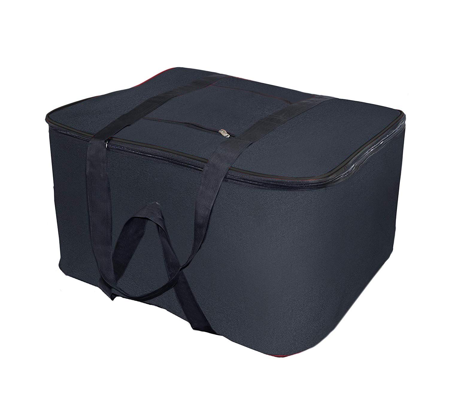 Kuber Industries Rexine Jumbo Underbed Moisture Proof Storage Bag with Zipper Closure and Handle (Black) -CTKTC05690