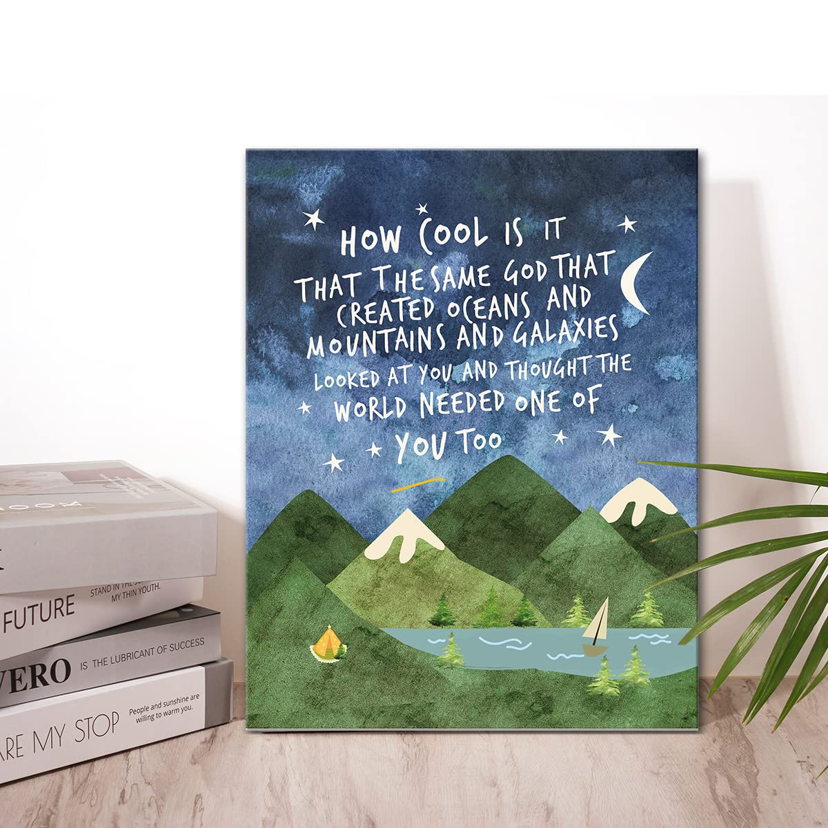 Same God Creation ,Inspirational Quotes Framed Canvas Wall Art For Room Nursery Wall Decor,Encouragement Gifts For Kids Teens-Mo