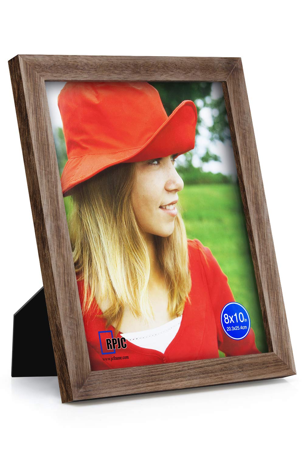 RPJC 8x10 Picture Frames Made of Solid Wood High Definition Glass for Table Top Display and Wall Mounting Photo Frame Carbonized