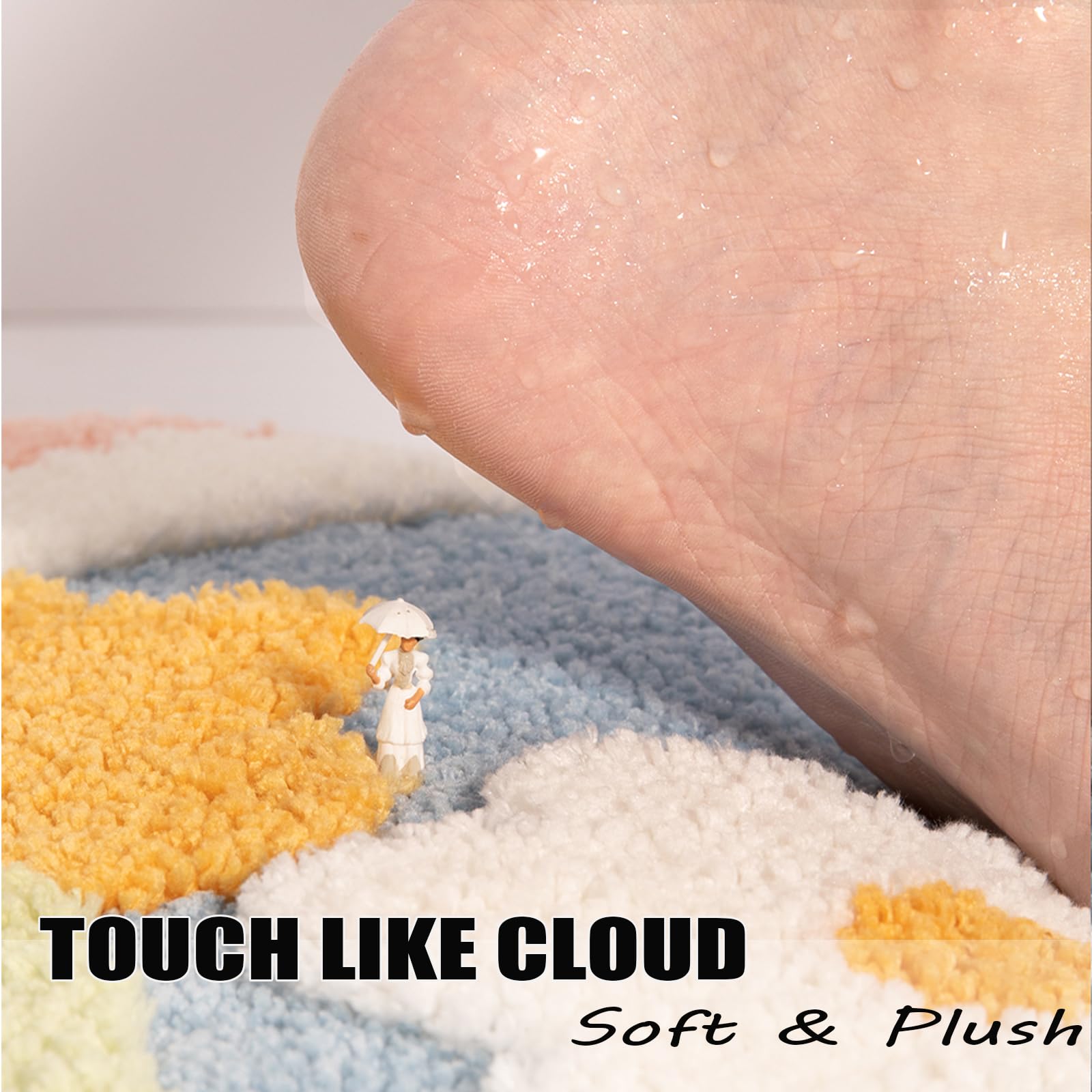 Bathroom Rug Set 2 Piece, Soft Pink Cute Bath Mat And U-Shaped Contour Toilet Rug, Absorbent Microfiber Plush Bath Rug Set, Non-