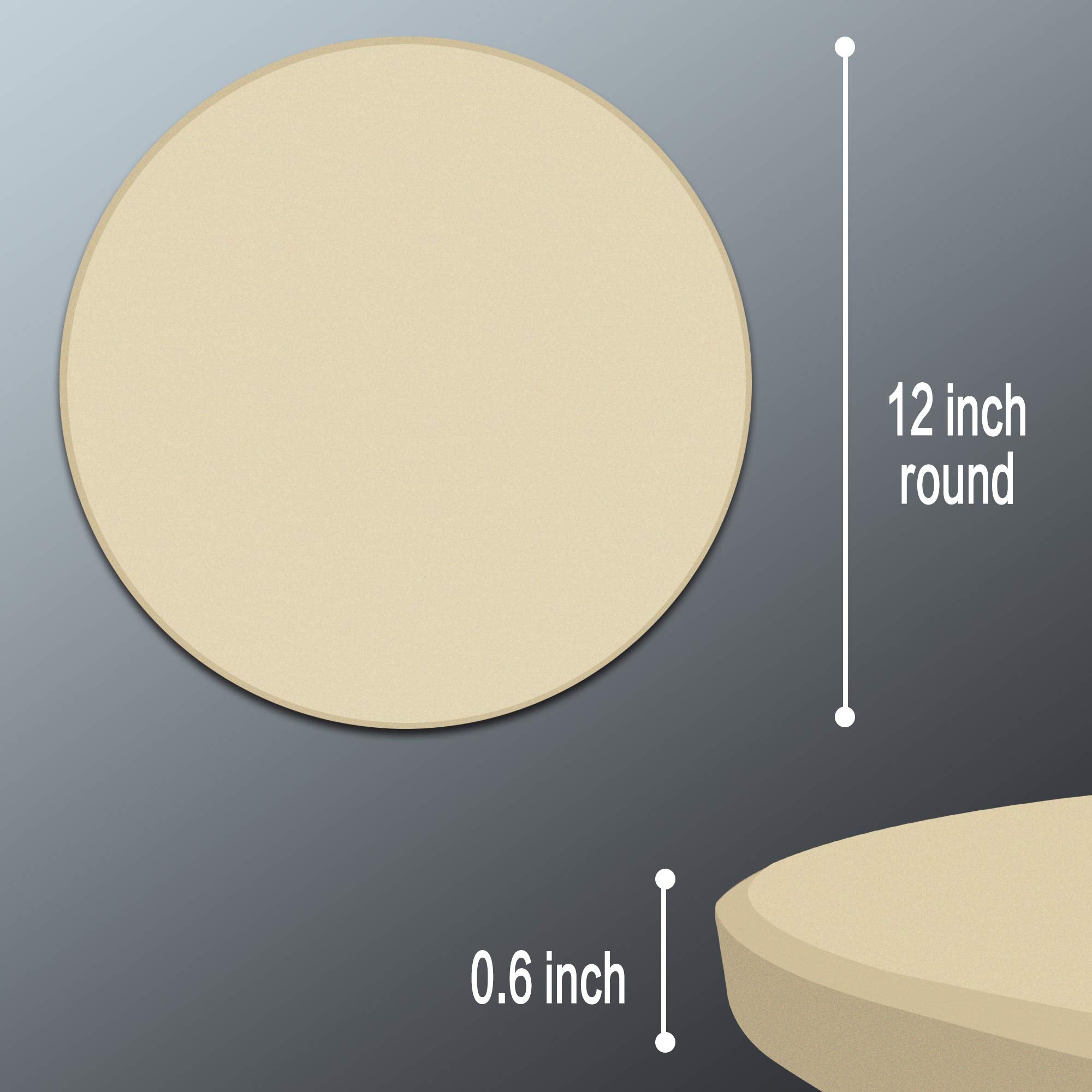 Vikeyhome Round Pizza Stone, Heavy Duty Cordierite Pizza Grilling Stone, Baking Stone, Pizza Pan, Perfect For Oven, Bbq And Gril