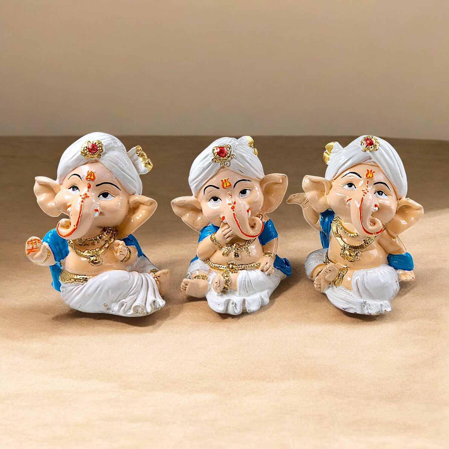 Karigaari India Set Of 3 Dancing Bal Ganesha For Home Decor | Ganesh Murti For Home Decor, Gifting & Pooja Room