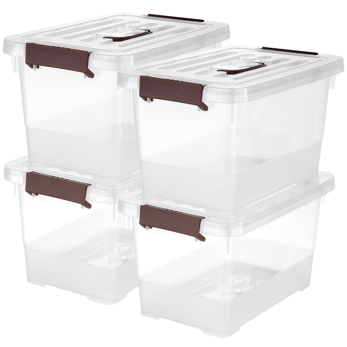Yyxb 4 Pack-Plastic Storage Bins With Lids And Handle, Clear Plastic Latching Box For Storage, Stackable Storage Containers For