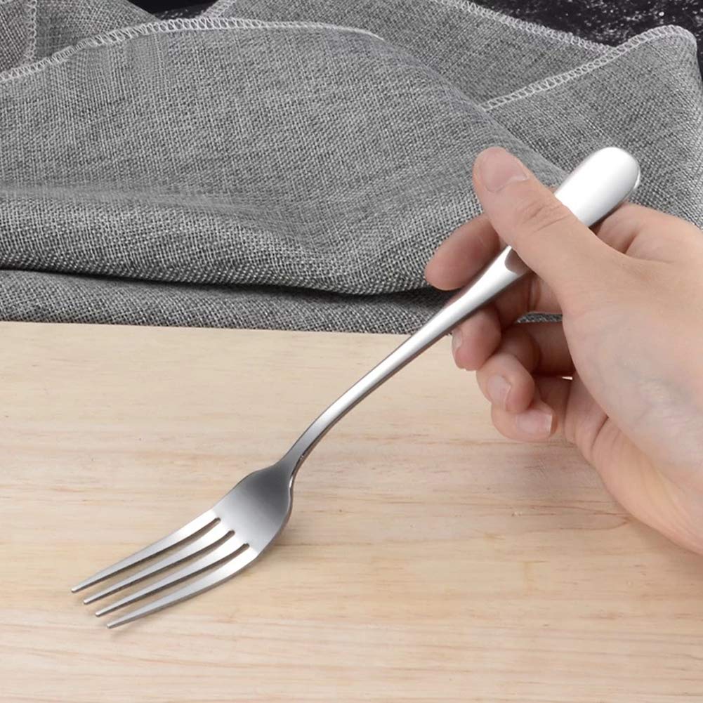 Hansware Dinner Forks 8 Inches Stainless Steel Forks Silverware Kitchen Forks Set Of 6 Heavy Duty Metal Forks For Home, Kitchen