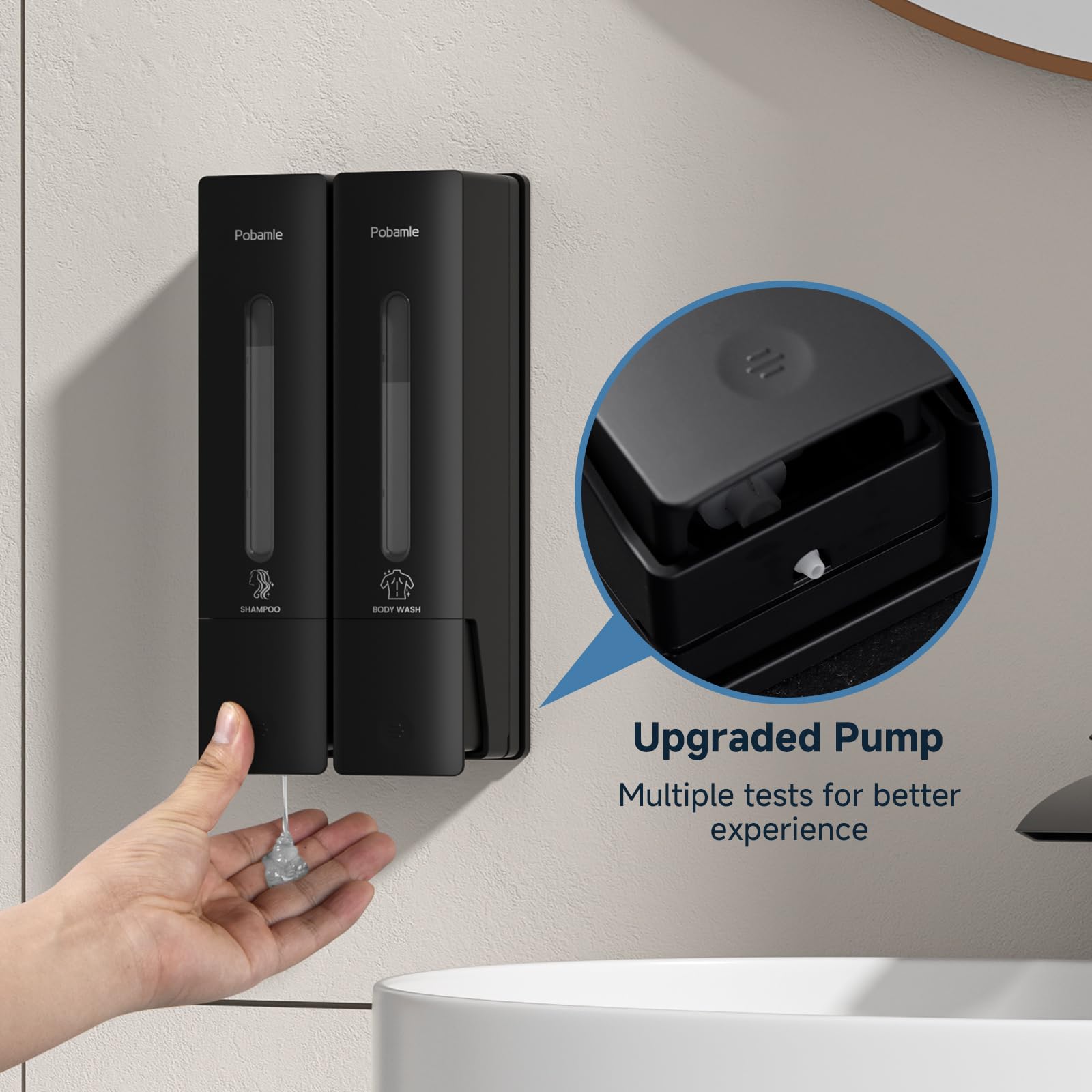 1984 Shampoo And Conditioner Dispenser Wall Mount Shower Dispenser 2 Chamber No Drill Bathroom Set Shampoo Dispenser For Shower