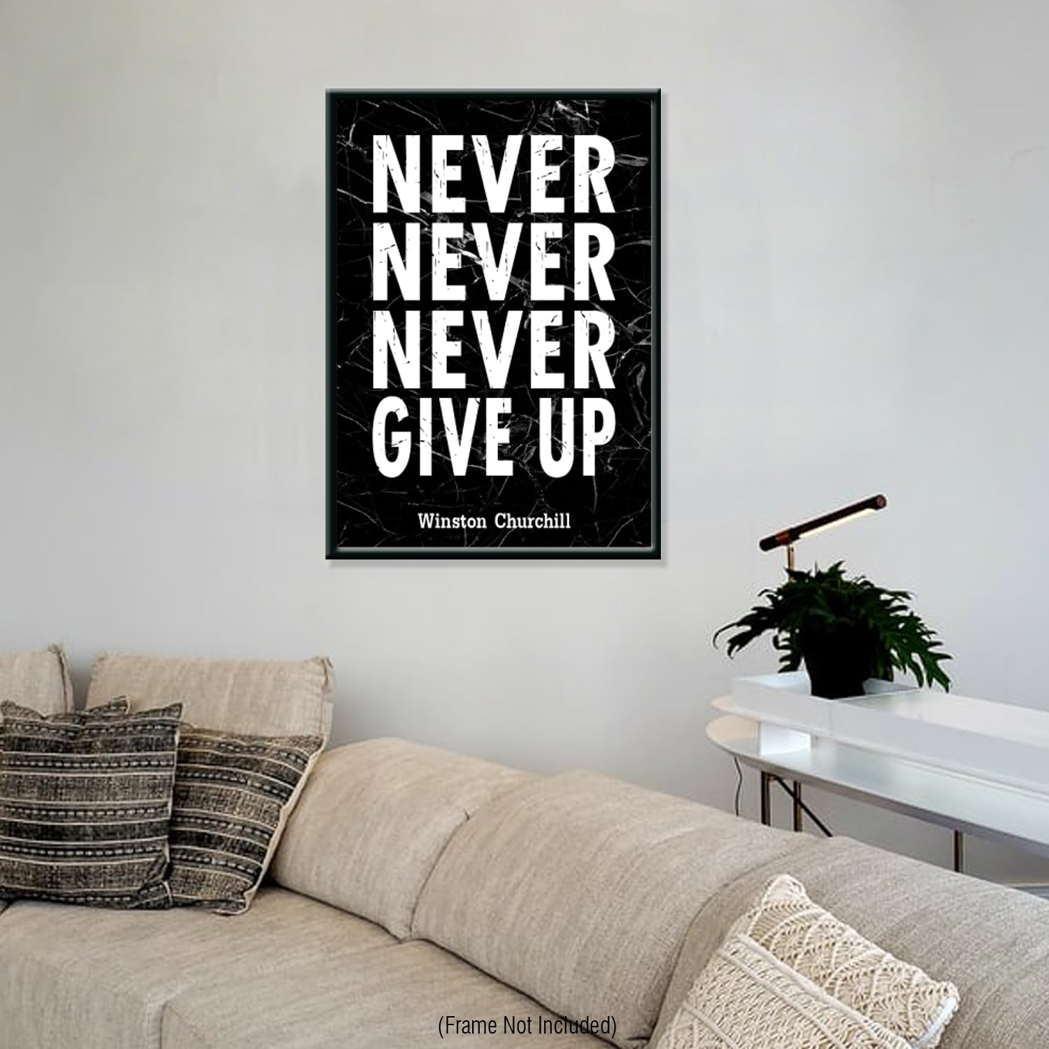 Mega Format Inspirational Wall Art Poster Prints Ready To Be Framed Never Give Up-Dreams Positive Quote Motivational Artwork Pic