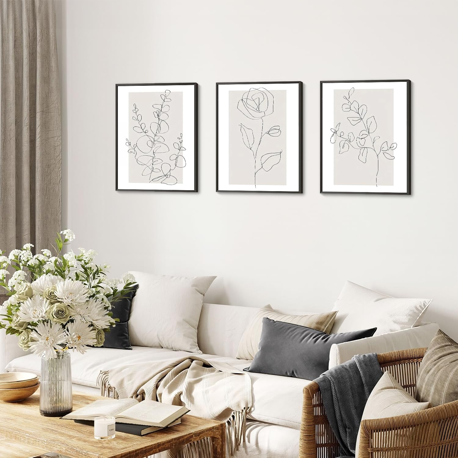 Dazzlewall Abstract Botanical Wall Decor Poster Minimalist Flower Line Wall Poster For Bedroom Living Room Decor 12X16 In Unfram
