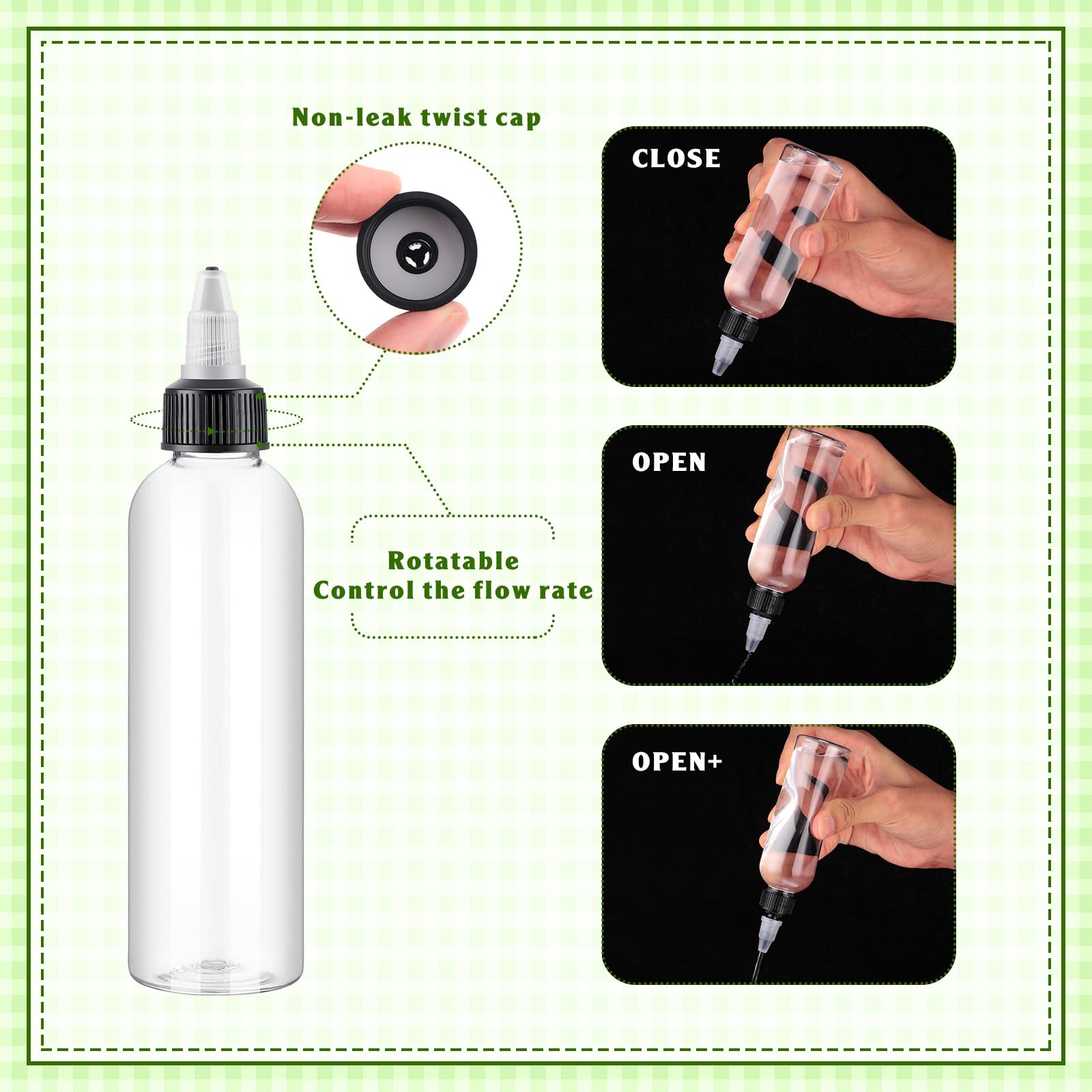 Tanlade 100 Pack 3.4 Oz Condiment Squeeze Bottles For Liquids Empty Applicator Bottle Plastic Round Pet Twist Top Condiment Sque