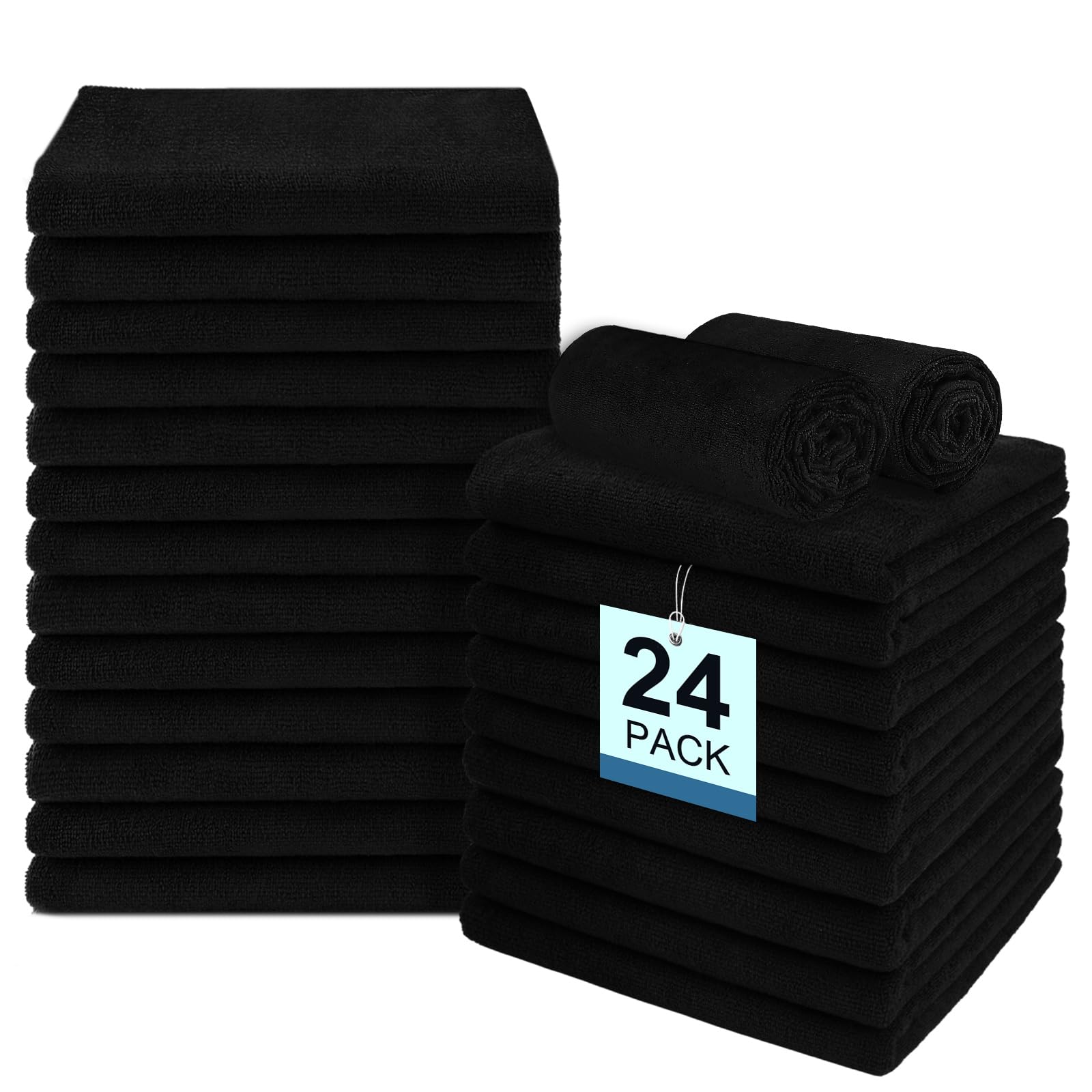 Unimade 24 Pack Salon Towels - Highly Absorbent And Quick Drying Hand Towel, Premium Wash Cloths For Bathroom, Gym, Shower, Hote