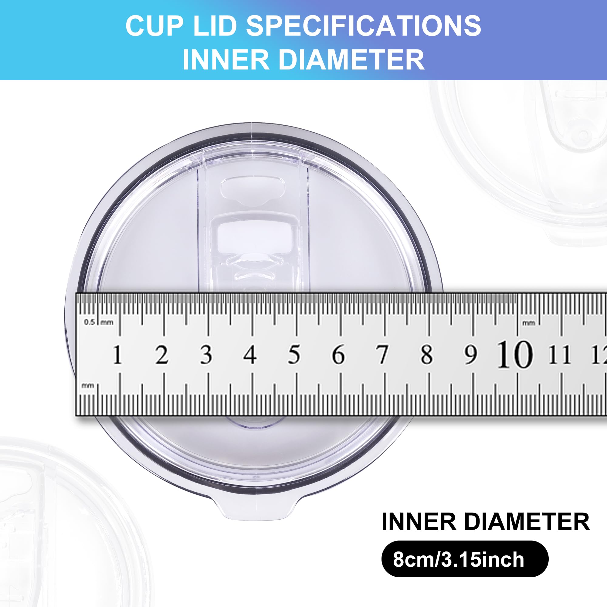 Aicmei 2 Replacement Lids For Stainless Steel Tumbler Travel Cup - Fits Of Inner Diameter 3.15 To 3.2 Inch And Others (20 Oz)