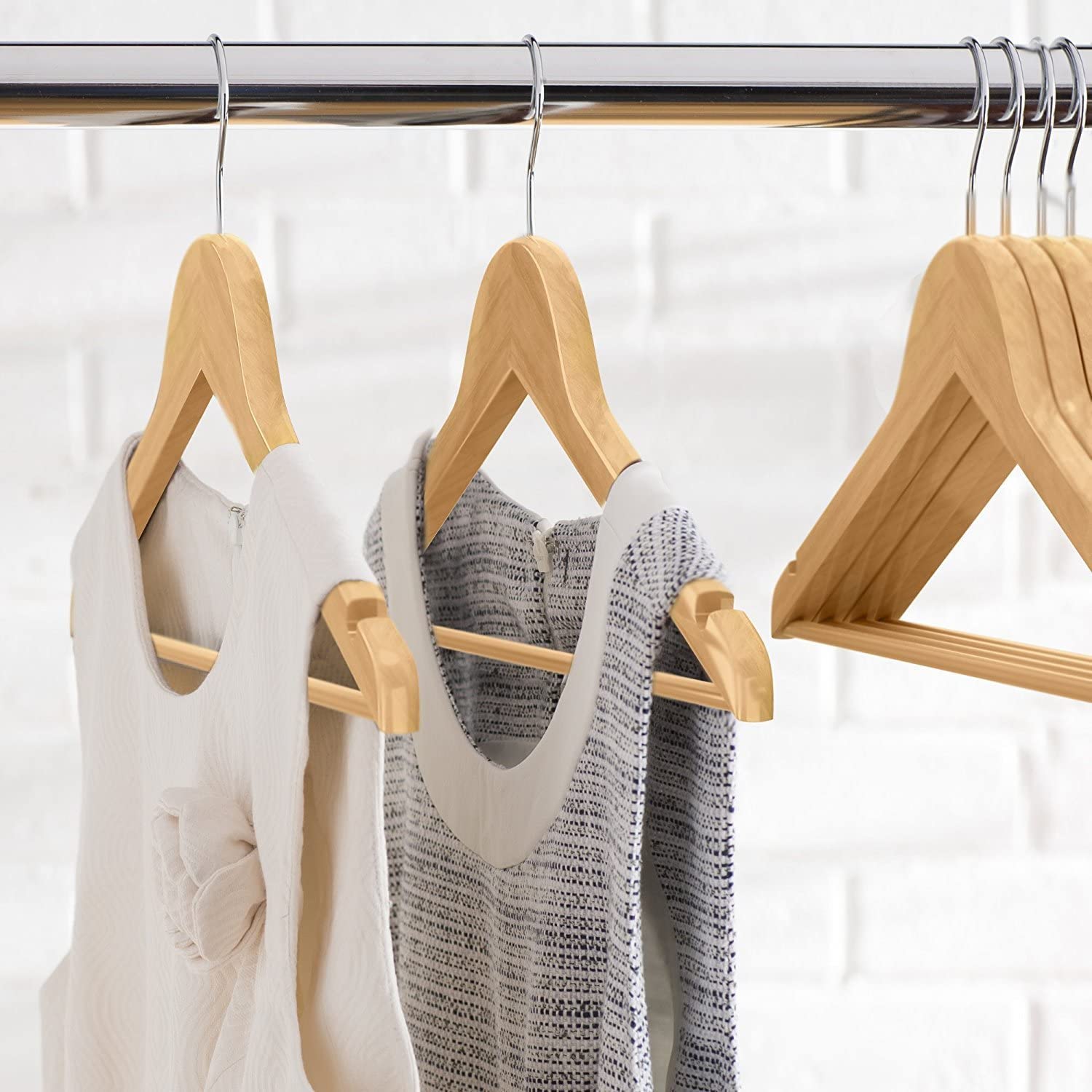 Ikea Hanger Wood Clothes Coat (8 Pack) White Bumerang