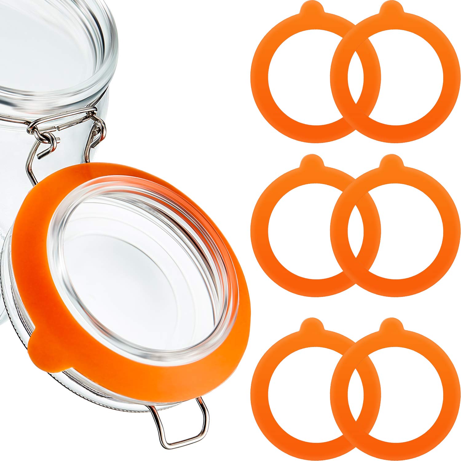 Outus 8 Pieces 3.75 Inches Silicone Jar Gaskets Replacement Silicone Seals Airtight Gasket Sealing Rings for Regular Mouth Canni