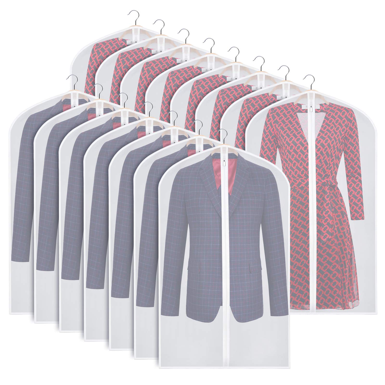 Zilink Clear Garment Bags Suit Bag For Storage 40-Inch With Sturdy Zipper Dust-Proof Suit Cover Protector For Suit, Coat, Dress