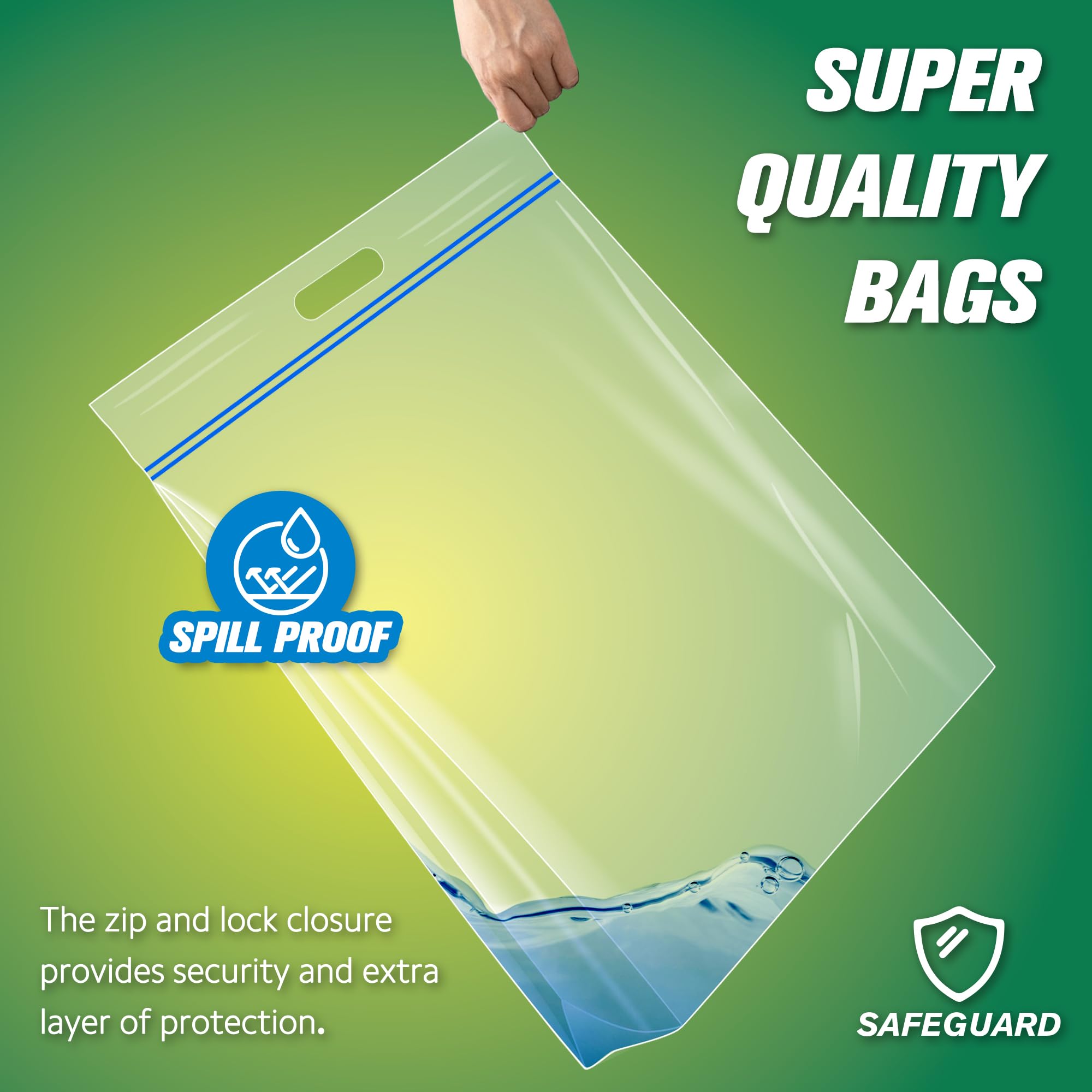 Hibag 25 Gallon Jumbo Storage Bags, 35    X 24    Resealable Ziplock Clear Bags With Handle, Extra Large Xl Heavy Duty For Cloth