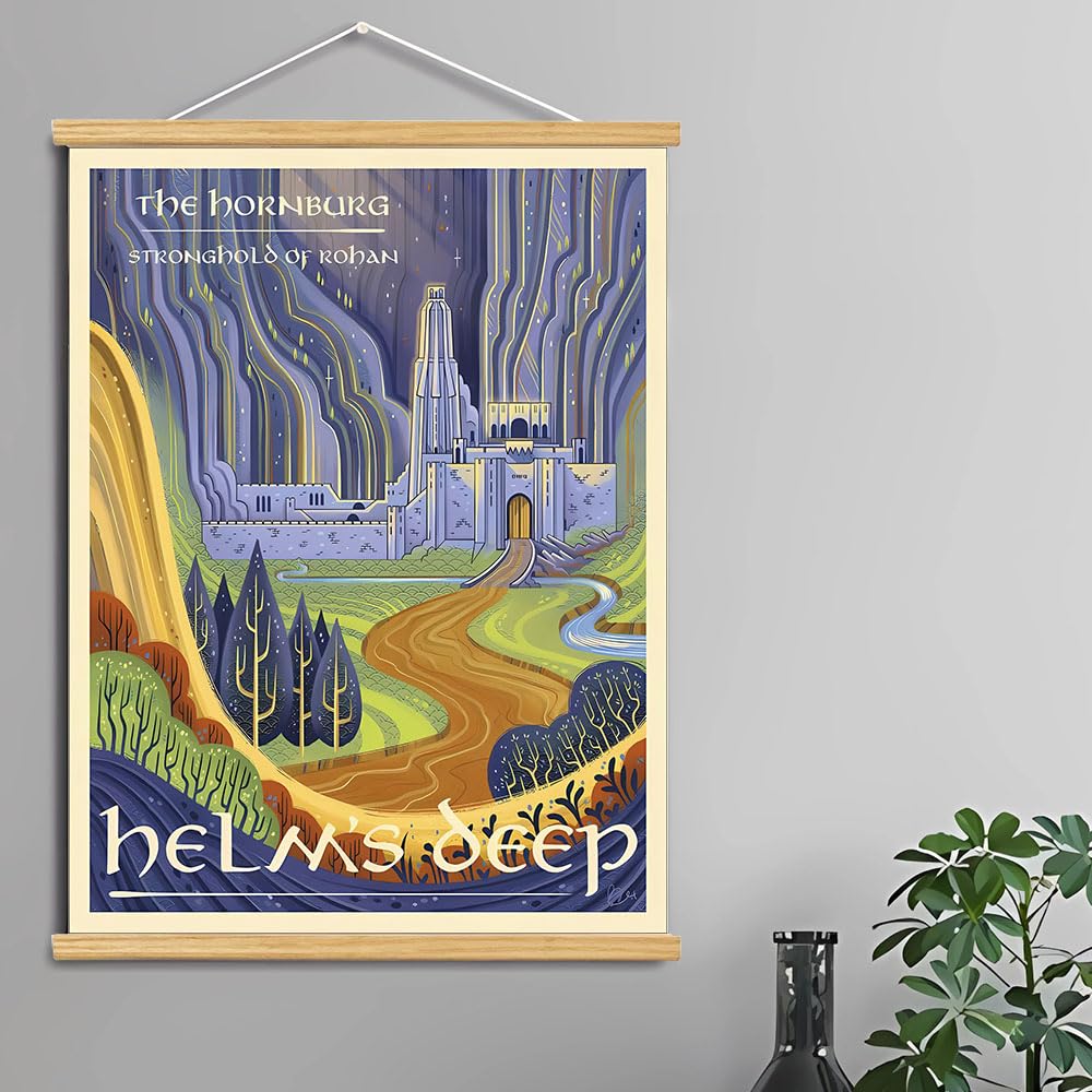 Middle Earth Landscape Wall Art Prints Canvas PaintingFantasy Posters, Wall Pictures, For Travel Gift, Canvas Art with Frames, F