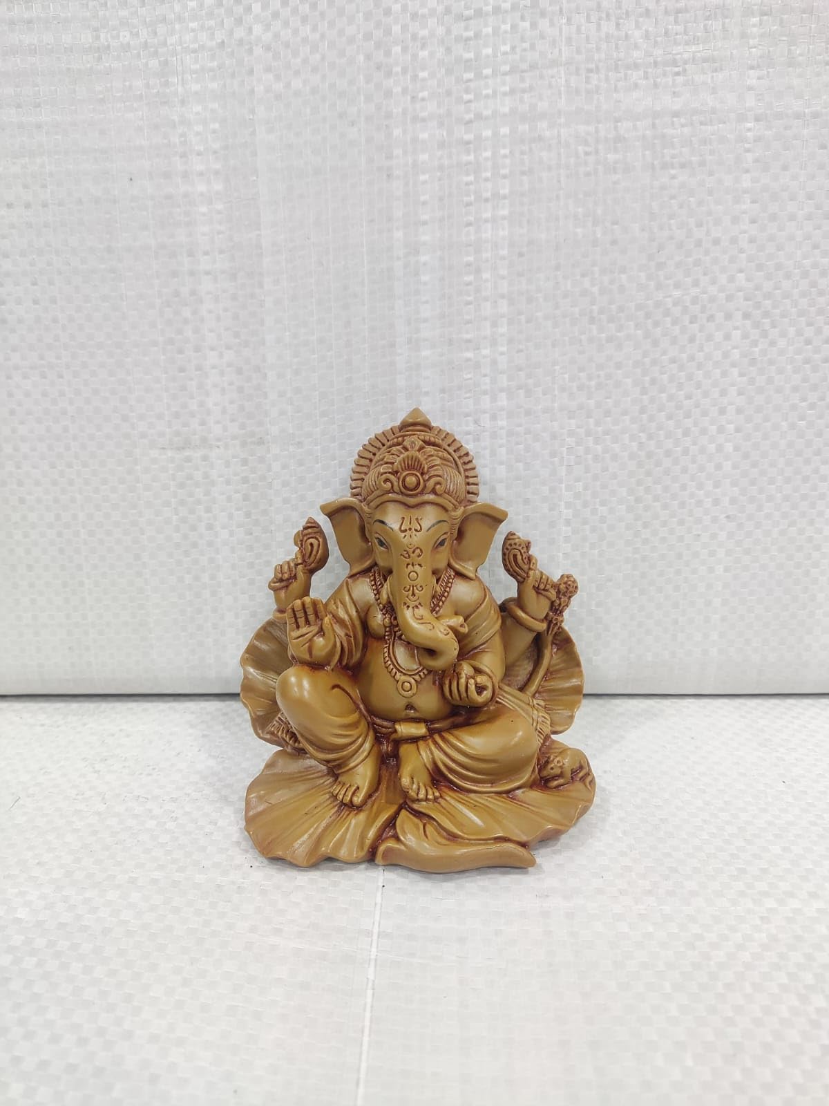 Pratima Wooden Finish Polyresin Shoeflower Ganesh Idol| Jaswanti Ganpati Murti|Ganesha Idol For Office Dcor& Home Decor|Ganesh S