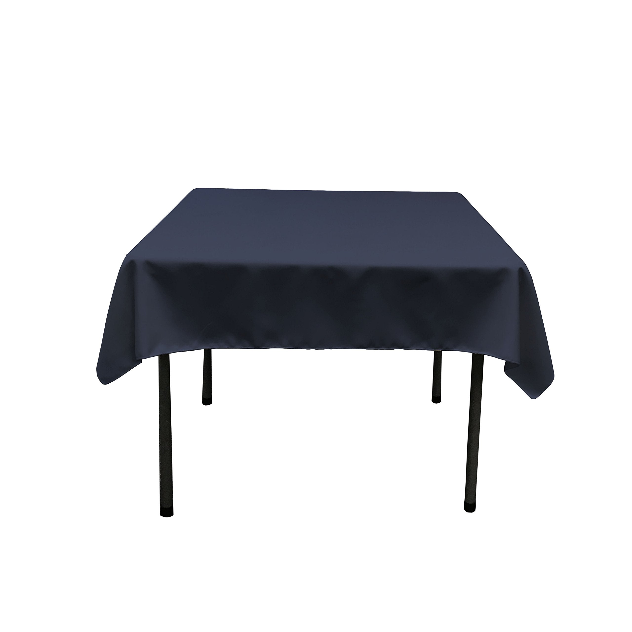 LA Linen Polyester Poplin Washable Square Tablecloth, Stain and Wrinkle Resistant Table Cover 52x52, Fabric Table Cloth for Dinn