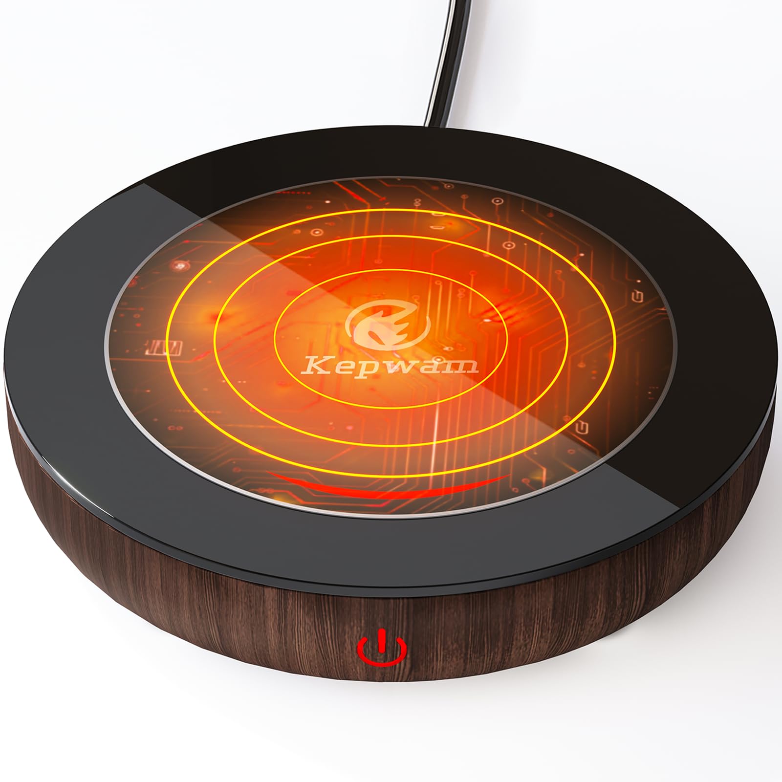 Kepwam Coffee Mug Warmer With Gravity Sensor, Mug Warmer For Desk With Led Light, 3 Temp Settings & 6H Auto Shut Off Coffee Warm