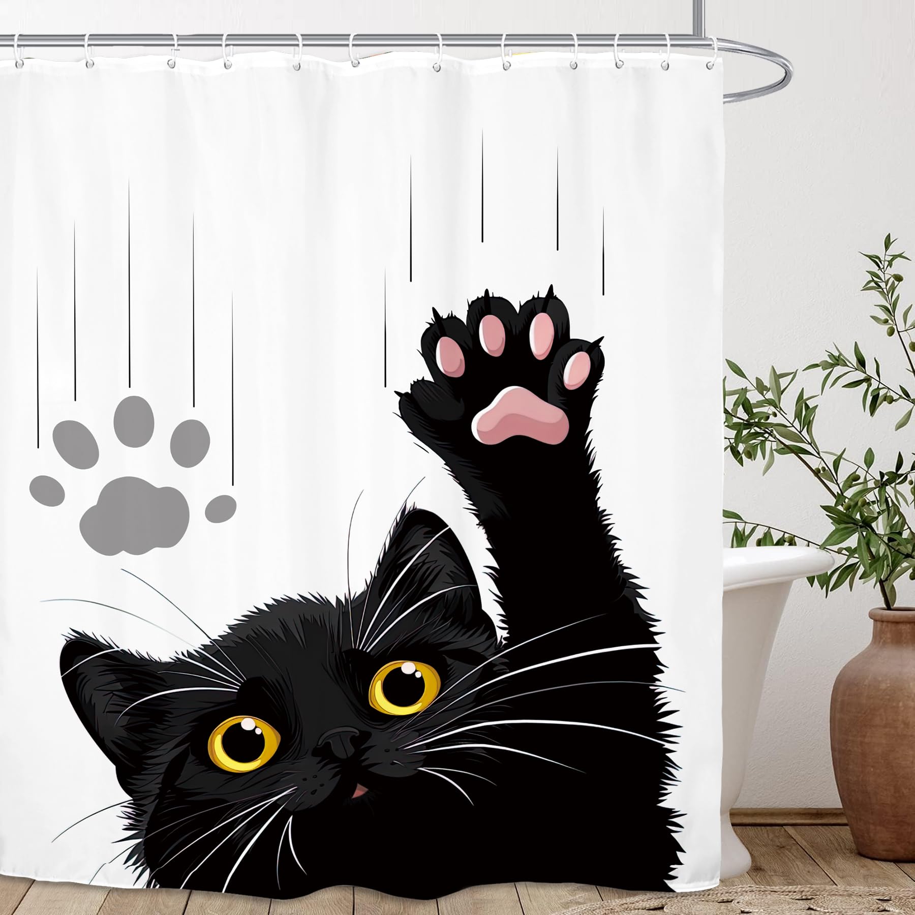 Kalmico Funny Dogs Cute Shower Curtain 60Wx72L Inch Bulldog Pet Hilarious Schnauzer Farmhouse Rustic Bathroom Set Accessories De