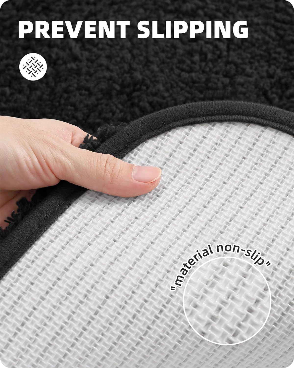 Color&Geometry Black Bathroom Rugs 20   X32   - Upgrade Your Bathroom With Soft Thick Black Bath Mat- Non Slip, Plush, Absorbent