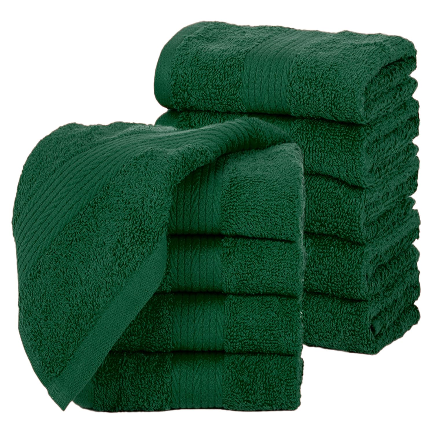 Ample Decor Wash Cloths Pack Of 10 12 X 12 Inch 100% Cotton 600 Gsm, Soft Absorbent And Reusable Fingertip Towels, Ideal For Bat