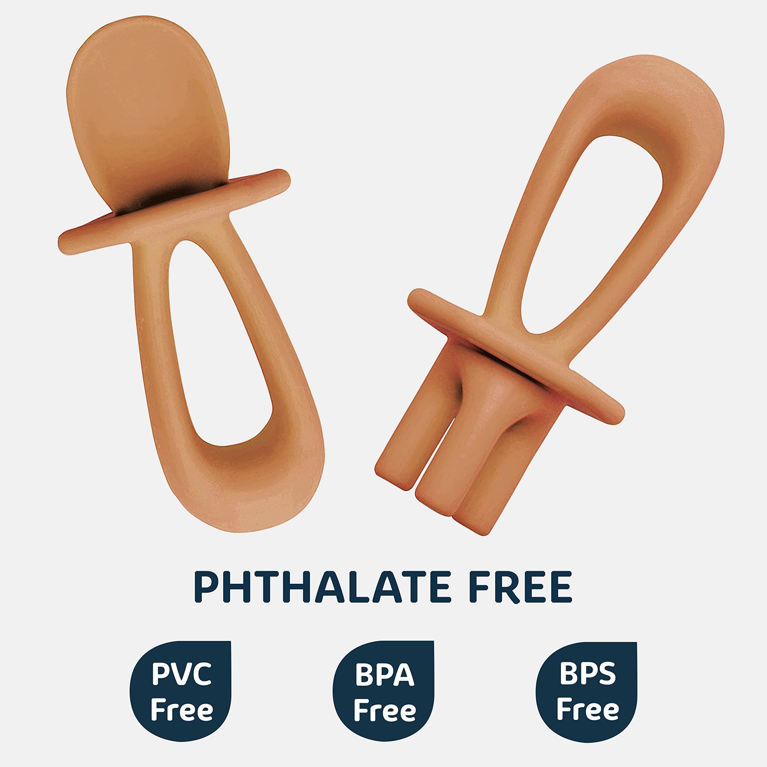 Tiny Twinkle Silicone Training Utensils - Baby Spoons & Baby Forks For Self-Feeding Training - Silicone Baby Led Weaning Utensil