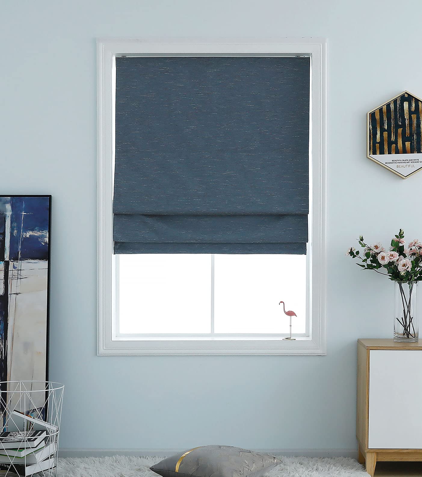 Everyday Celebration Roman Shades for Windows, Cordless Room Darkening Roman Window Shades, Pull Down Window Treatment, Indoor B