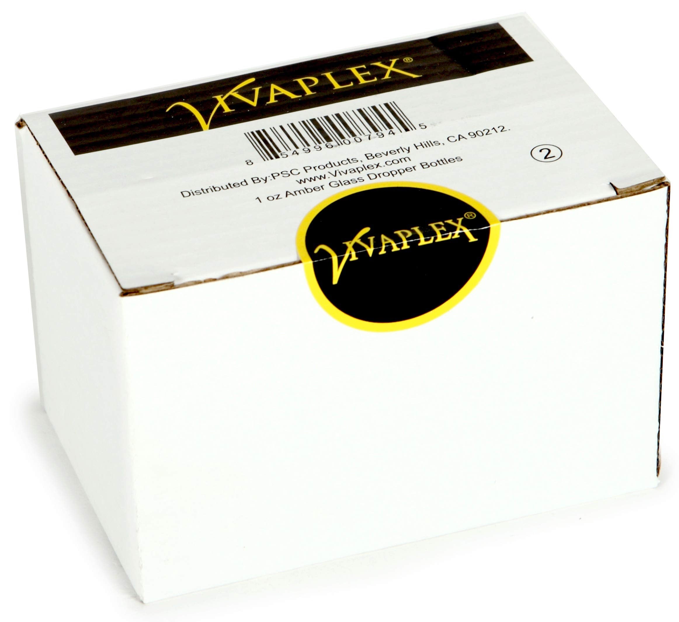 Vivaplex, Amber, 4 Oz Glass Bottles, With Glass Eye Droppers - 2 Pack