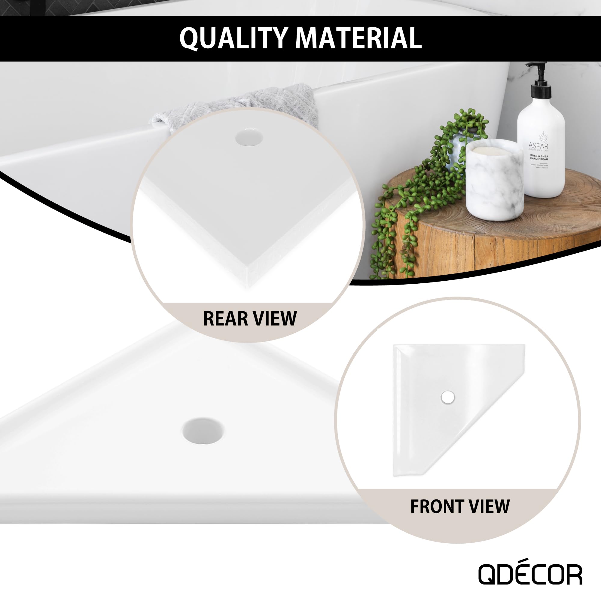 Questech Decor Corner Shower Shelf, Shower Shelf For Inside Shower Tiled Walls, Bathroom Shower Corner Storage, 10 Inch Corner S